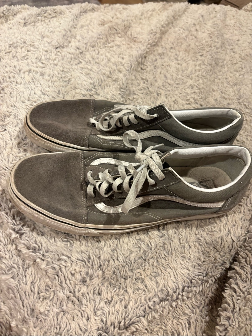 Vans Old Skool Sneakers Mens 13 Grey Good Low Top Canvas Suede Skate Shoes